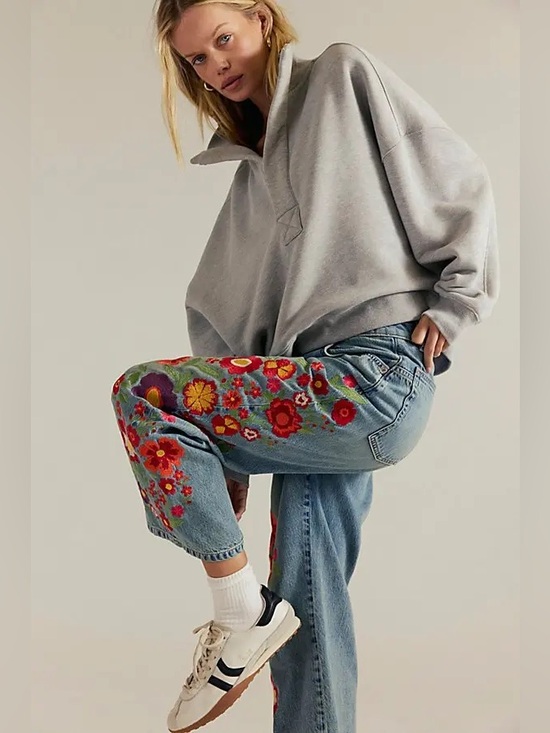 DRIFTWOOD Denim - We The Free Willow Floral Embroidered Jeans